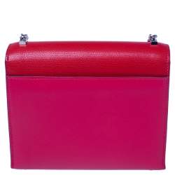 مملوكة مسبقًا Hermes Rose Extreme/Rouge De Coeur Chevre Chamkila Leather Verrou Chaine Mini Bag