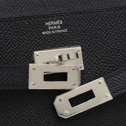 Hermes Black Epsom Leather Palladium Hardware Kelly Wallet 