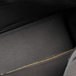 Hermes Gris Etain Togo Leather Gold Plated Birkin 25 Bag 