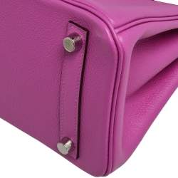 Hermes Magnolia/Capucine Taurillon Novillo Leather Palladium Plated Birkin 25 Bag 