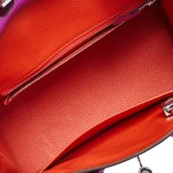 Hermes Magnolia/Capucine Taurillon Novillo Leather Palladium Plated Birkin 25 Bag 