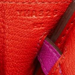 Hermes Magnolia/Capucine Taurillon Novillo Leather Palladium Plated Birkin 25 Bag 
