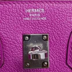 Hermes Magnolia/Capucine Taurillon Novillo Leather Palladium Plated Birkin 25 Bag 