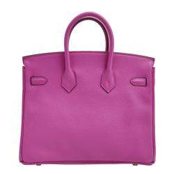 Hermes Magnolia/Capucine Taurillon Novillo Leather Palladium Plated Birkin 25 Bag 
