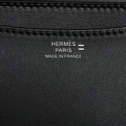 Pre Owned Hermés Black Veau Monsieur Leather and Lizard Constance 18 Bag
