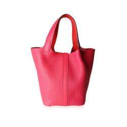 Pre Owned Hermes Tricolor Clemence Leather Picotin Lock 18 Top Handle Bag