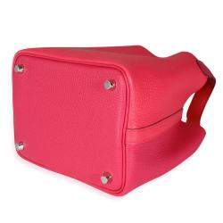 Pre Owned Hermes Tricolor Clemence Leather Picotin Lock 18 Top Handle Bag