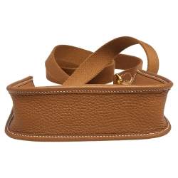 Pre Owned Hermes Gold Taurillon Clemence Leather Evelyne TPM Bag