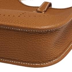 Pre Owned Hermes Gold Taurillon Clemence Leather Evelyne TPM Bag