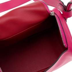 Pre Owned Hermes Rose Extreme Swift Leather Palladium Plated Mini Lindy Bag