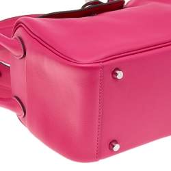 Pre Owned Hermes Rose Extreme Swift Leather Palladium Plated Mini Lindy Bag