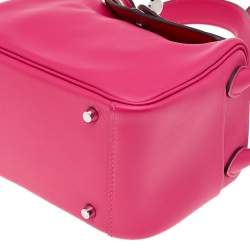 Pre Owned Hermes Rose Extreme Swift Leather Palladium Plated Mini Lindy Bag