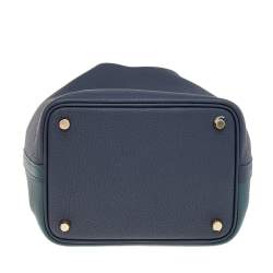 مملوكة مسبقًا Hermes Vert Cypress/Blue Nuit/Noir Taurillon Clemence Leather Picotin Lock 18 Bag