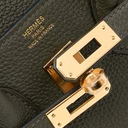 Hermes Vert De Gris Togo Leather Gold Finished Birkin 25 Bag 