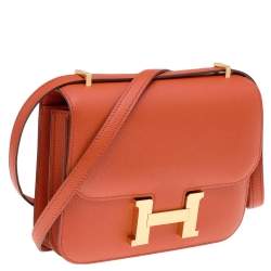 Pre Owned Hermés Terre Battue Epsom Leather Constance 18 Bag