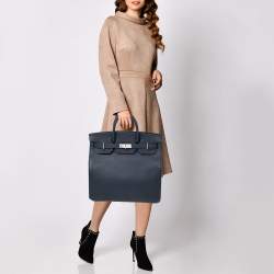 Hermès Birkin Bleu Nuit Togo HAC 40 Palladium Hardware, 2022 (Very Good), Blue/Silver Womens Handbag