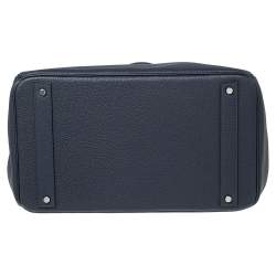 Pre Owned Hermes Blue Nuit Togo Leather Palladium Plated HAC Birkin 40 Bag