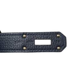 Pre Owned Hermes Blue Nuit Togo Leather Palladium Plated HAC Birkin 40 Bag