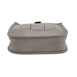 Pre Owned Hermes Etain Taurillon Clemence Leather Evelyne TPM Bag