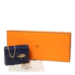Pre Owned Hermes Encre Chevre Leather Mini Verrou Chaine Bag