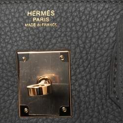 Hermès Gris Etain Togo Leather Rose Gold Finished Birkin 30 Bag