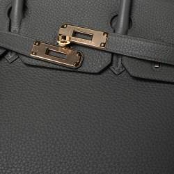 Hermès Gris Etain Togo Leather Rose Gold Finished Birkin 30 Bag