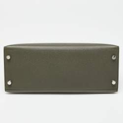 Pre Owned حقيبة هيرمس كيلي سيليار إكسسوار ذهبي جلد عجل بوكس بريك 28