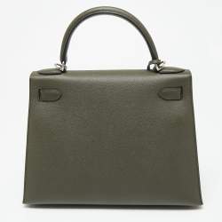 Pre Owned حقيبة هيرمس كيلي سيليار إكسسوار ذهبي جلد عجل بوكس بريك 28