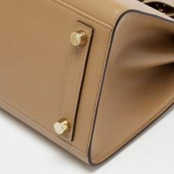 Pre Owned Hermes Chai Madame Leather Gold Finish Birkin Sellier 25 Bag