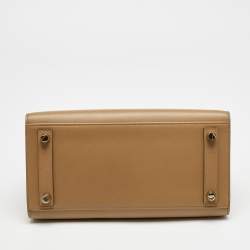 Pre Owned Hermes Chai Madame Leather Gold Finish Birkin Sellier 25 Bag