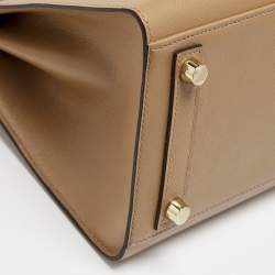 Pre Owned Hermes Chai Madame Leather Gold Finish Birkin Sellier 25 Bag