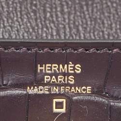Hermes Raisin Matte Alligator Kelly Classic Wallet