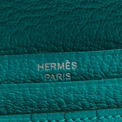 Pre Owned Hermes Vert Verone Ostrich Bearn Compact Wallet