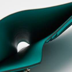 Pre Owned Hermes Vert Verone Ostrich Bearn Compact Wallet