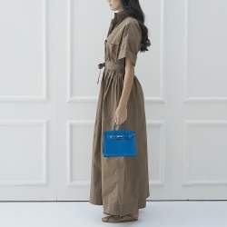 Hermes Bleu France Togo Leather Palladium Plated Birkin 25 Bag