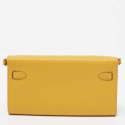 Hermes Jaune D'Ambre Epsom Leather Kelly To Go Wallet