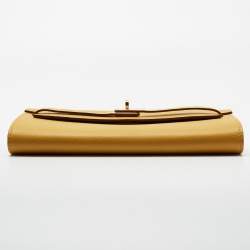 Hermes Jaune D'Ambre Epsom Leather Kelly To Go Wallet