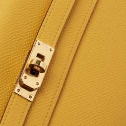 Hermes Jaune D'Ambre Epsom Leather Kelly To Go Wallet