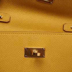 Hermes Jaune D'Ambre Epsom Leather Kelly To Go Wallet