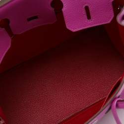 Pre Owned Hermes Magnolia Taurillon Novillo Leather Palladium Finish Birkin 25 Bag