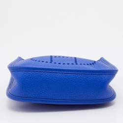 Pre Owned Hermès Blue Electric Taurillon Clemence Leather Evelyne TPM 16 Bag