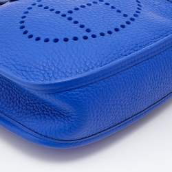 Pre Owned Hermès Blue Electric Taurillon Clemence Leather Evelyne TPM 16 Bag