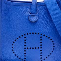 Pre Owned Hermès Blue Electric Taurillon Clemence Leather Evelyne TPM 16 Bag