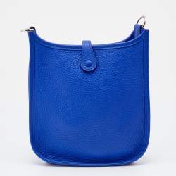 Pre Owned Hermès Blue Electric Taurillon Clemence Leather Evelyne TPM 16 Bag