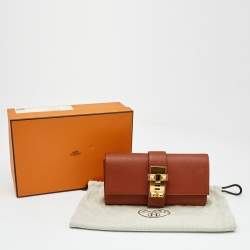 Pre Owned Hermes Cuivre Chevre Mysore Leather Medor 23 Clutch