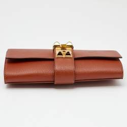 Pre Owned Hermes Cuivre Chevre Mysore Leather Medor 23 Clutch