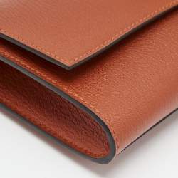 Pre Owned Hermes Cuivre Chevre Mysore Leather Medor 23 Clutch