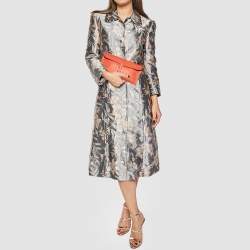 Pre Owned Hermes Orange Poppy Ostrich Elan Jige Clutch