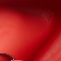 Pre Owned Hermes Orange Poppy Ostrich Elan Jige Clutch