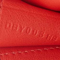 Pre Owned Hermes Orange Poppy Ostrich Elan Jige Clutch